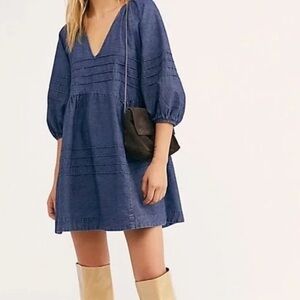 Free People ‘Sweet Surrender’ Denim V-Neck Dress